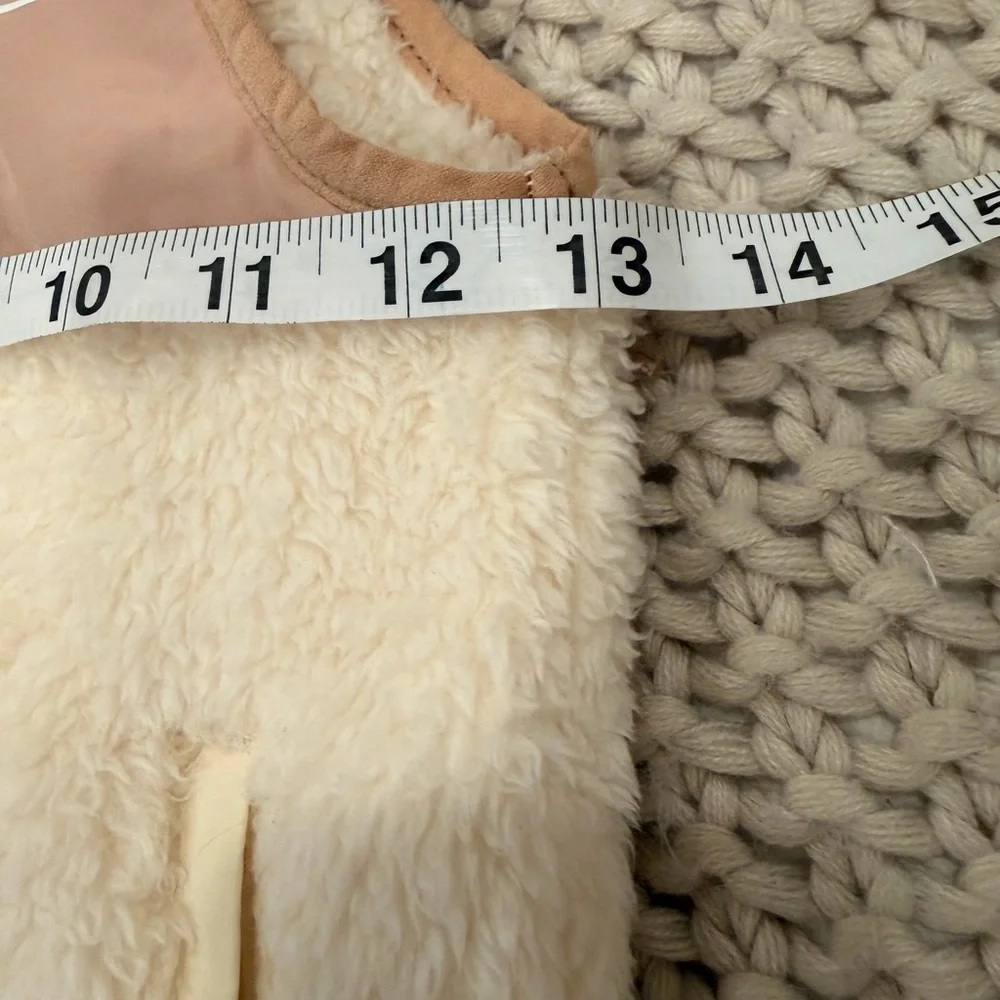 Nike Toddler Sherpa Fleece Vest 2T Cream Tan Swoosh Zip‎ Jacket 1–2Y